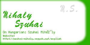 mihaly szuhai business card